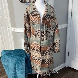 New With Tags new in Sage Mix Size M Patterned Long Coat